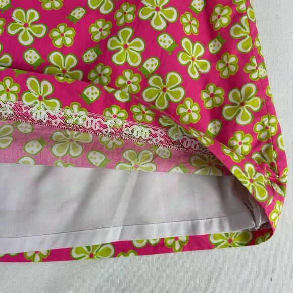 Vintage 80s Lilly Pulitzer Pink Green Dune Buggy Ladybug Mini Skirt Size 8 EUC - Picture 7 of 10